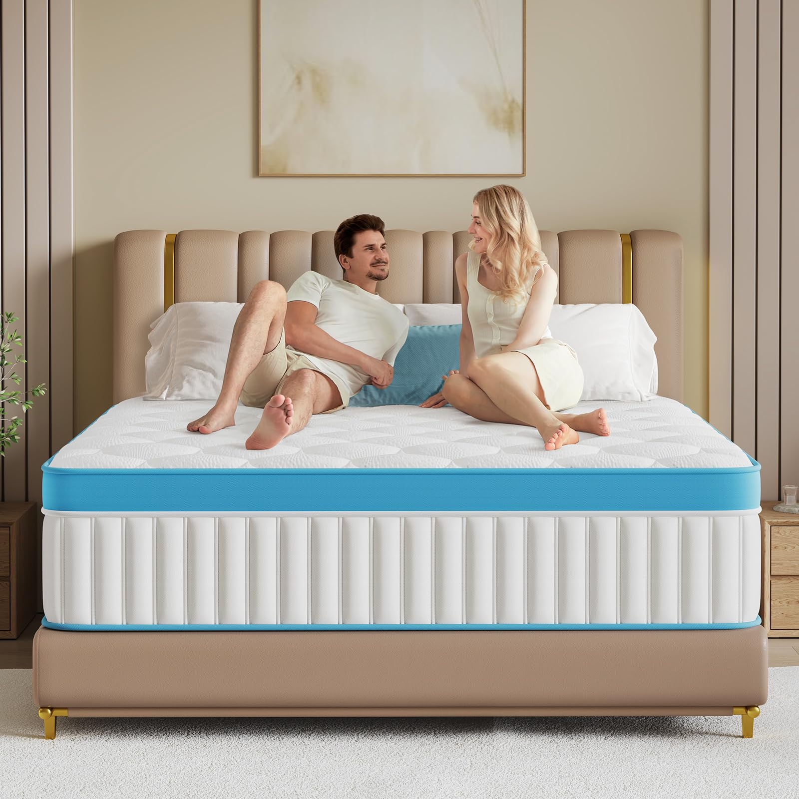 ERORVX Queen Mattress,12 Inch Queen Size Mattress in a Box,Memory Foam and Pocket Spring Hybrid Mattress,Ideal for All Sleep Positions,CertiPUR-US