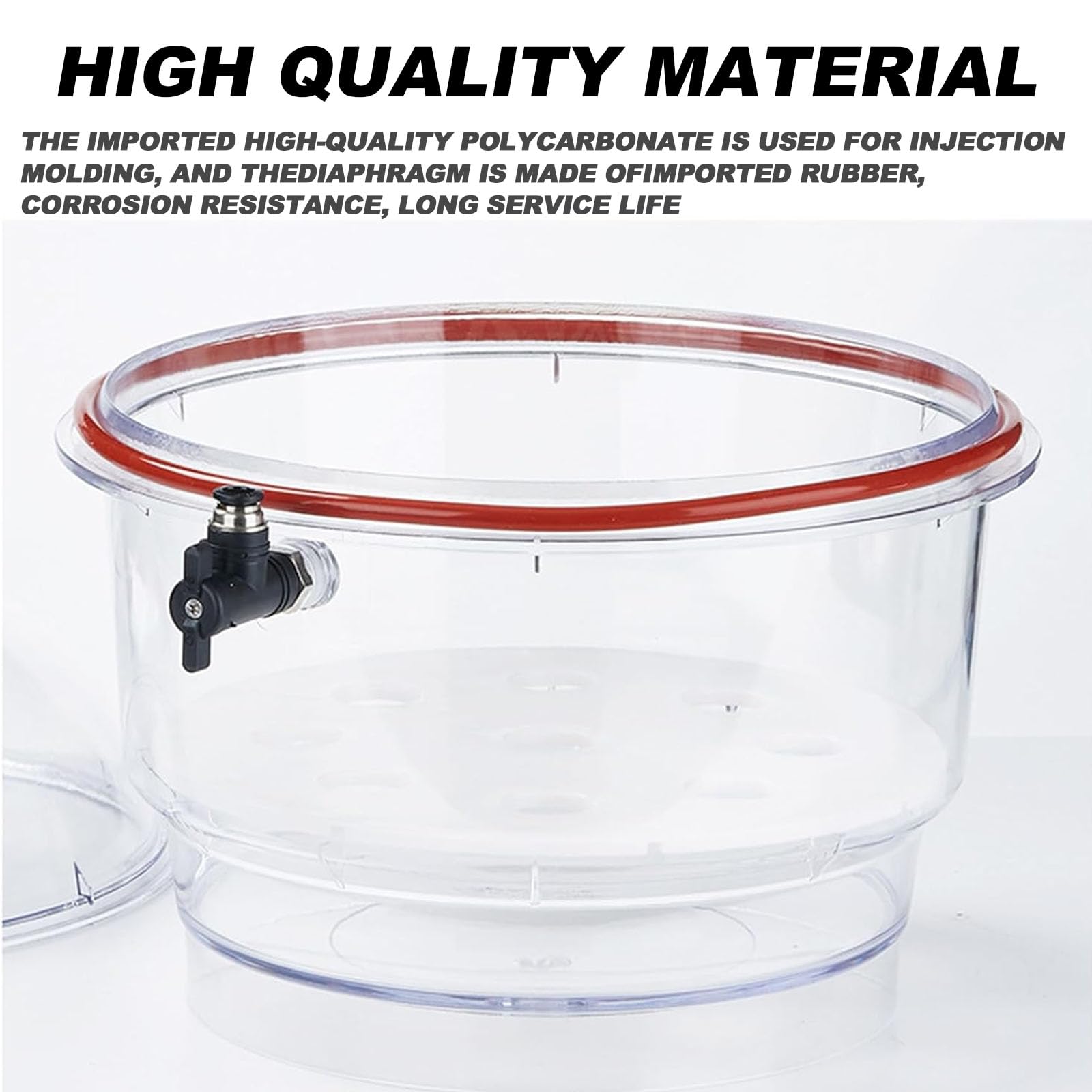 Vakuum-Exsikkator, 250mm Acryl-Labor-Trocknergefäß, Labor-Exsikkator Mit Manometer, Versiegeltes Glas Aus Polycarbonat-Kunststoff, Zum Vakuumtrocknen Und Aufbewahren