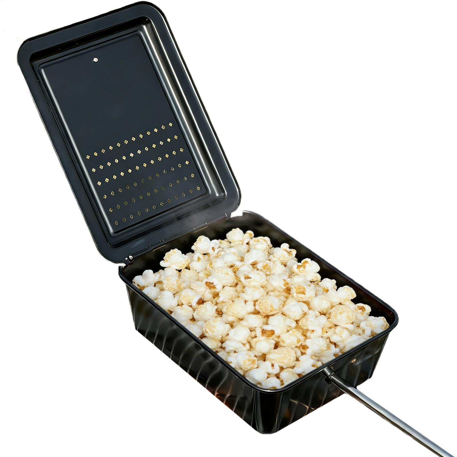 Popcorn-Für Das Antihaftbeschichtetes Klappkochgeschirr | Langer Griff Popcornzubereiter- geeignet für Camping, Picknick, Reisen, Kochen, Outdoor, Grillen, BBQ, Nudeln