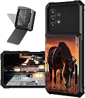 Vista 8 de Funda tipo cartera para Samsung Galaxy A32 5G con ranura para tarjetero, funda con tapa híbrida de doble capa, resistente, a prueba de golpes, funda