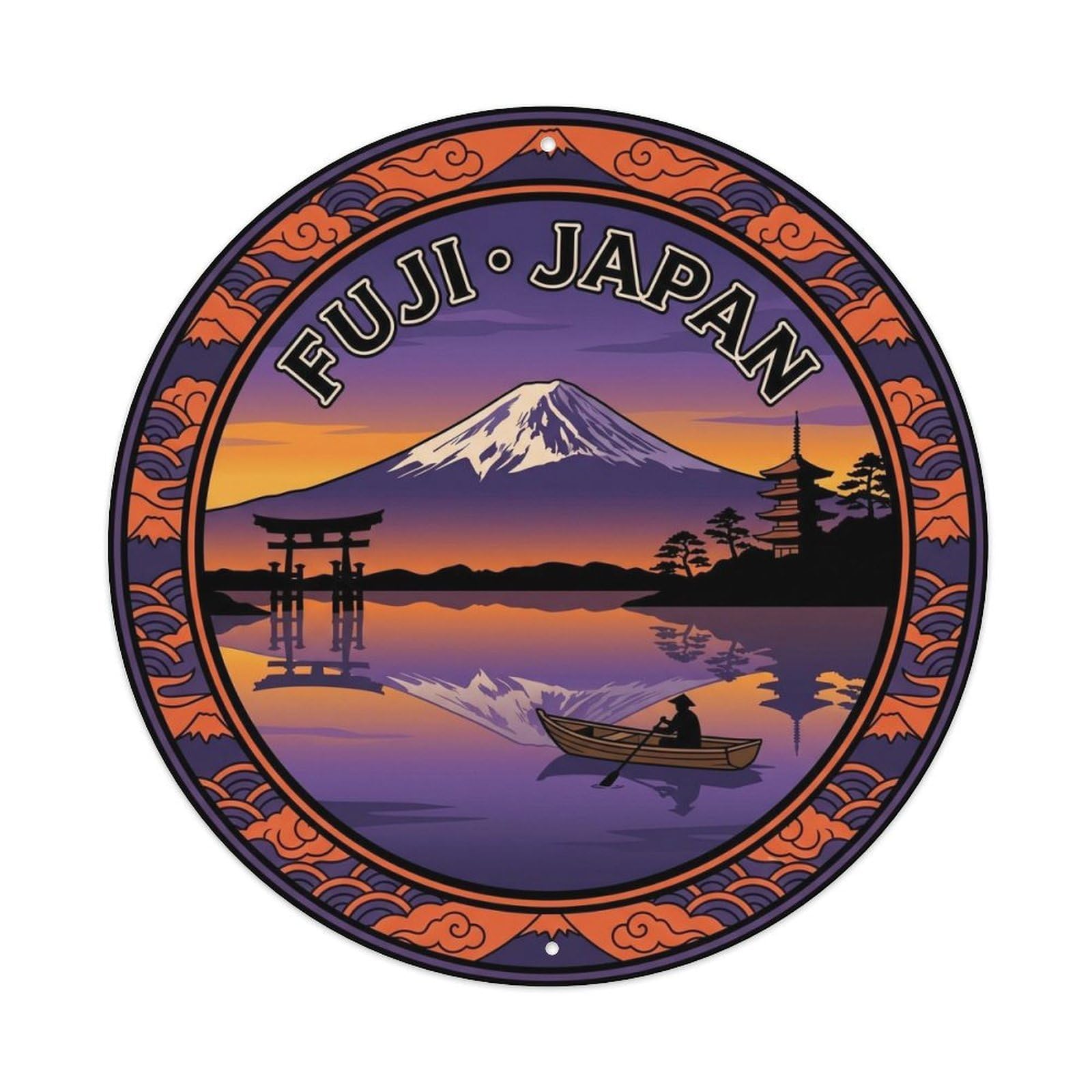 Fuji Five Lakes Japan Nature Travel Mountain Metal Tin Sign
