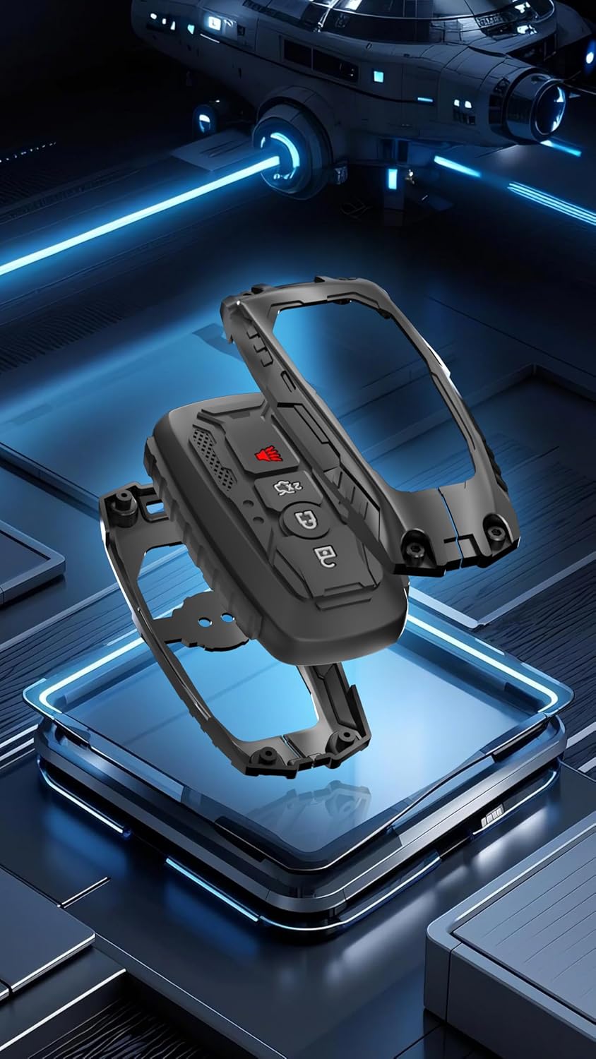 Heavy Key Shell Cover Protector Accessories for 2018-2024 Ford Explorer F-150 Fusion Mustang Escape Edge Mustang Ranger Expedition Maverick Transport Key Fob (4 Buttons-Black)