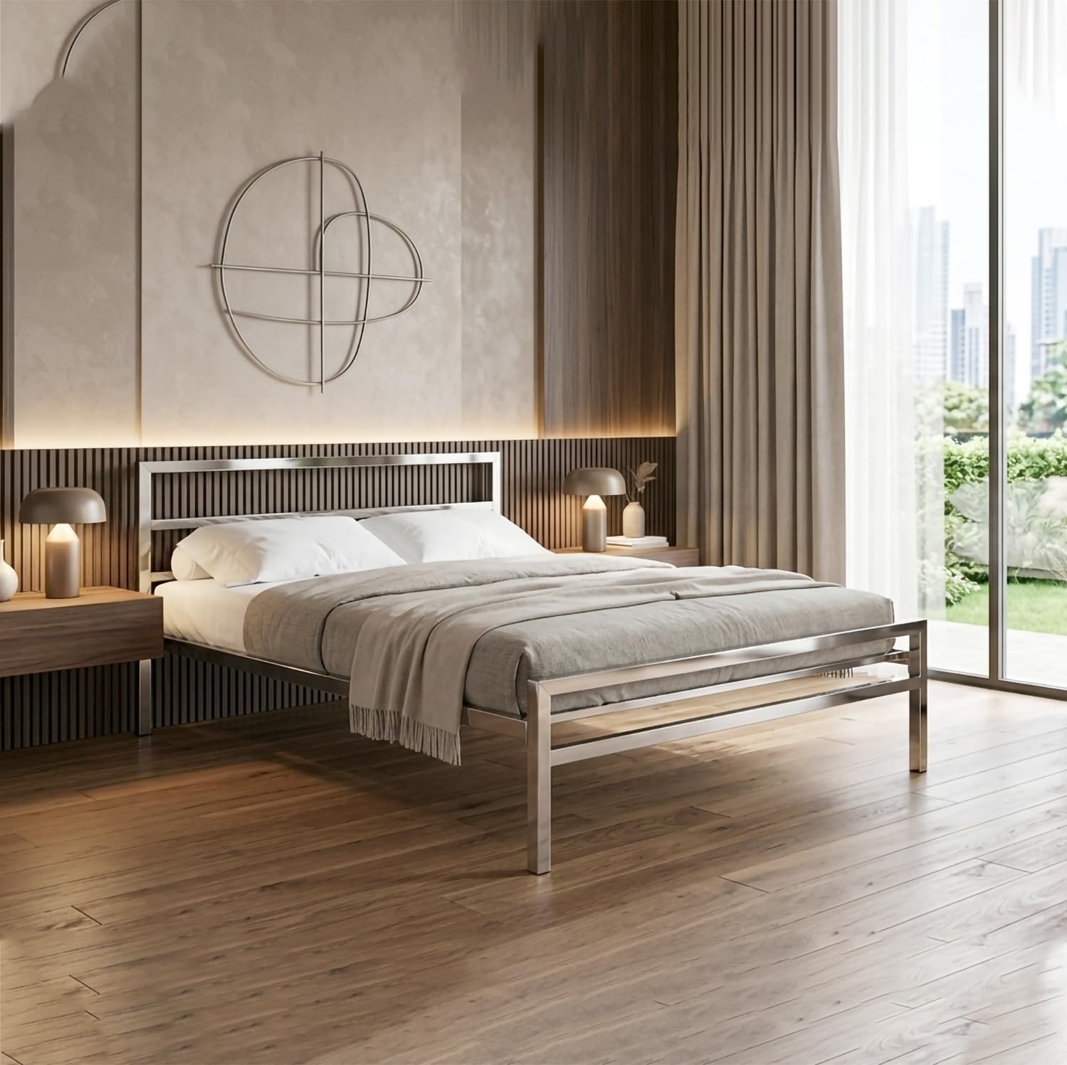 Stainless Steel Platform Bed for Home | Bed Frame Without Storage | Heavy Duty Steel Cot | Noise-Free, Rust-Resistant Strong Bed for Bedroom Without Mattress (5 x 6 feet)-image-14