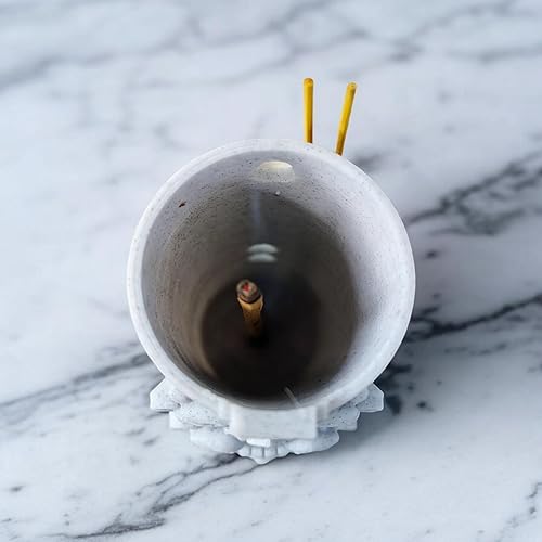 Miniatura 8 de Soportes para incienso de tótem azteca (blanco mármol)