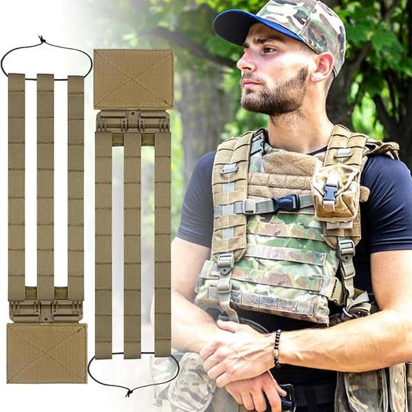 Plate Carrier Cummerbund - Accessorio per gilet da esterno in 2 pezzi, design a sgancio rapido scheletrico, cinturino tattico resistente | Elastico regolabile con struttura in rete traspirante per un - 3