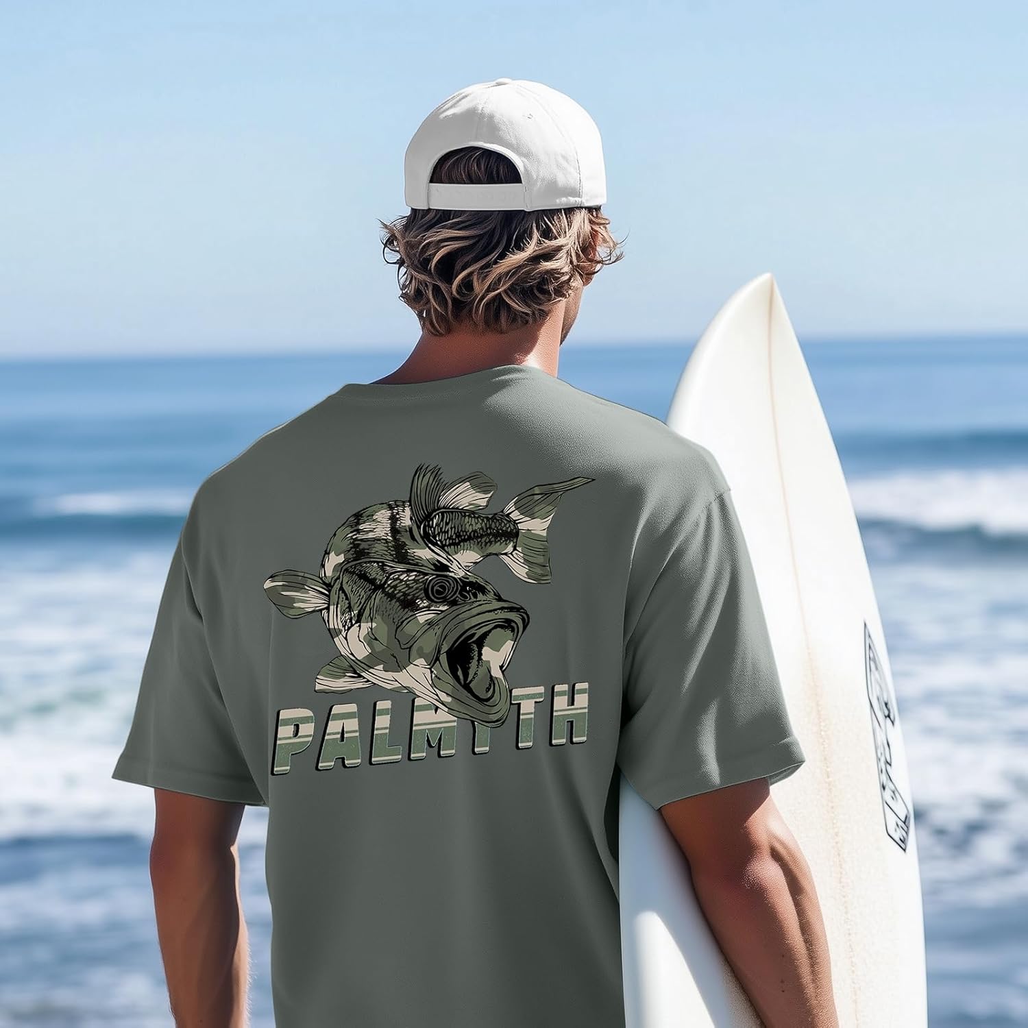 Palmyth Men's Fishing UPF 50+ Sun Protection Short Sleeve T-Shirt