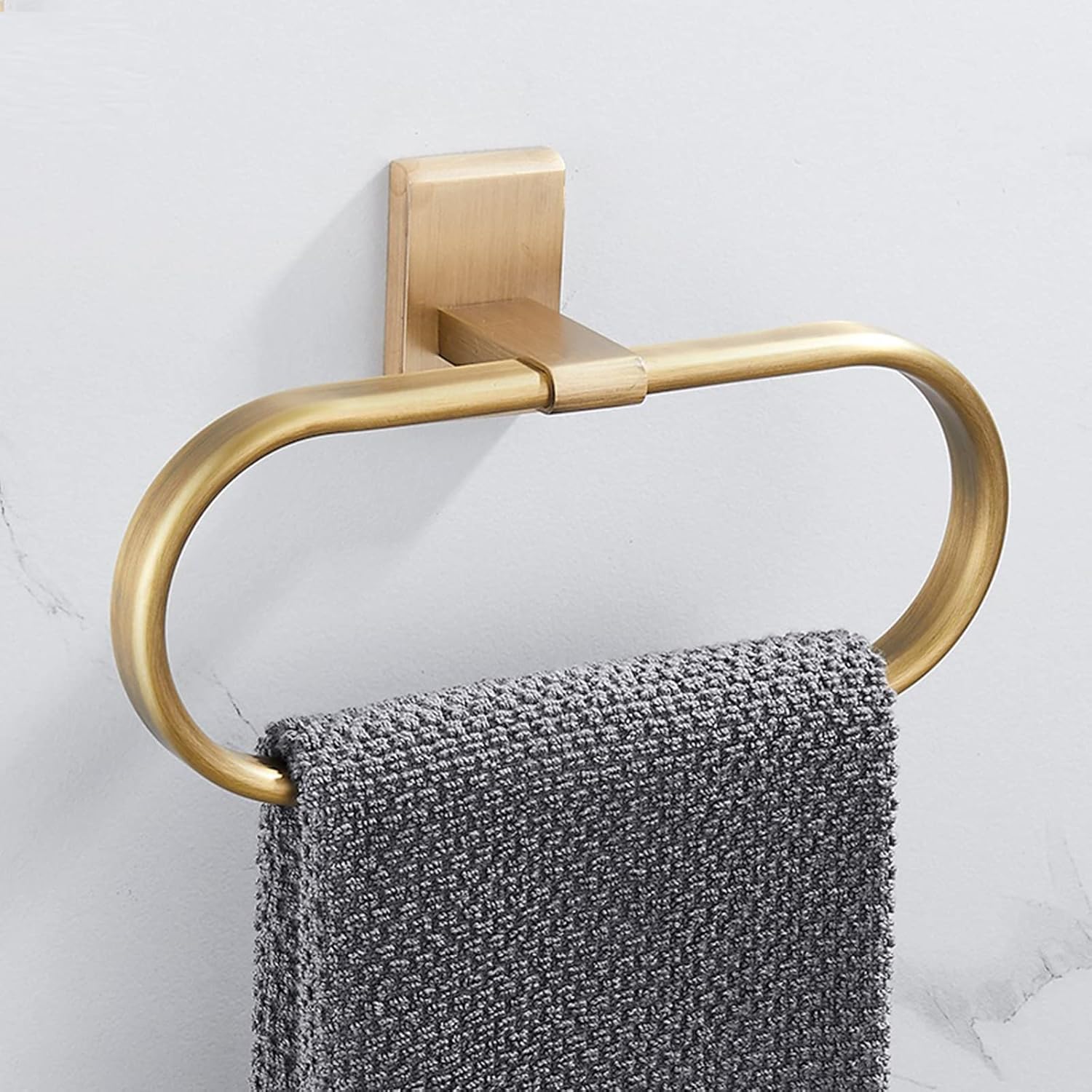 LSLYTQ All Copper Towel Ring, Bathroom Wall-Mounted Bathroom Towel Rail, Towel Hanging Bath Towel Rack