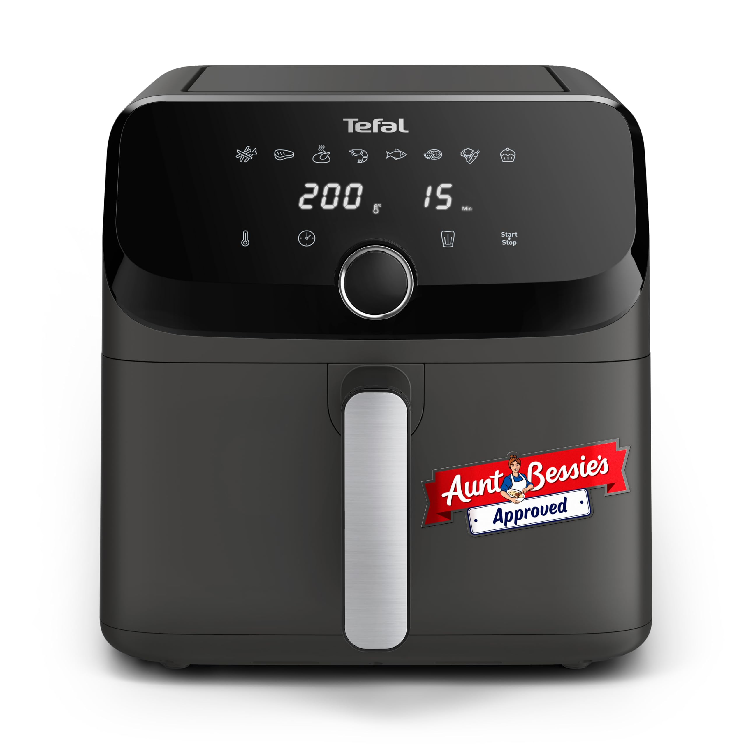 Easy Fry Mega Air Fryer, 7.5L Capacity (Serves Up to 8), 8 Preset Programs, Compact Design, Energy-Efficient, Dishwasher-Safe Basket, Grey EY855HG0