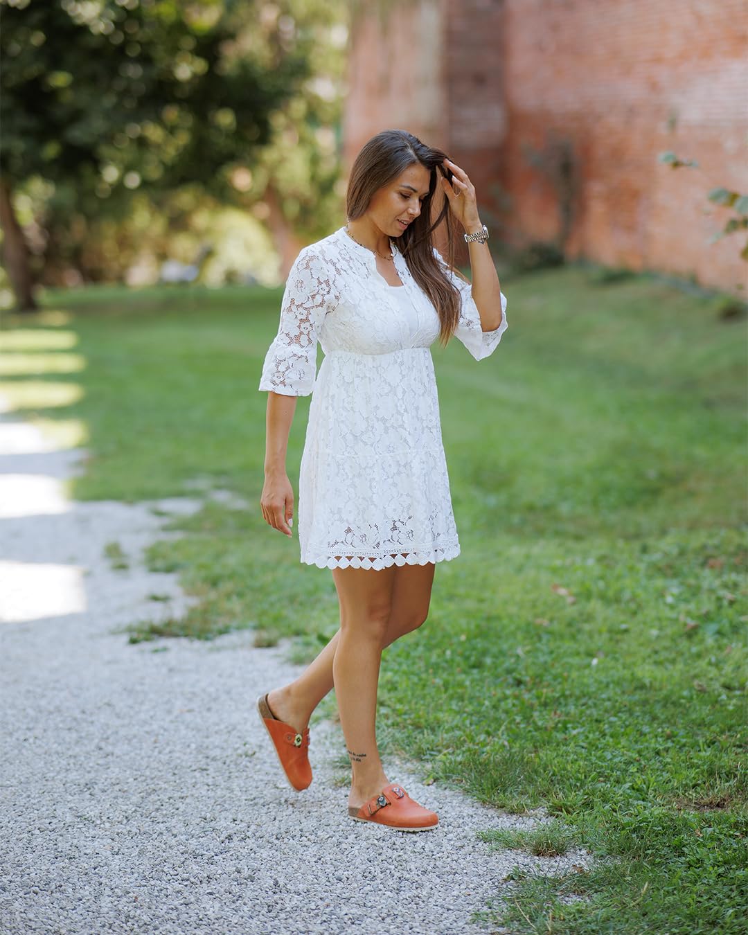 Suerte Meravigliosi Sabot Donna in Pelle, Eleganti Zoccoli Chiusi Davanti, Ciabatte Estive e Invernali in Cuoio