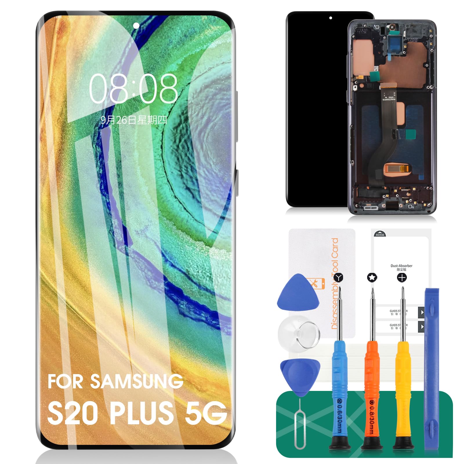 Incell for Samsung Galaxy S20+ 5G Screen Replacement for Samsung S20 Plus 5G LCD for Galaxy S20+ 5G Digitizer SM-G986 SM-G986F SM-G986U Display Touch