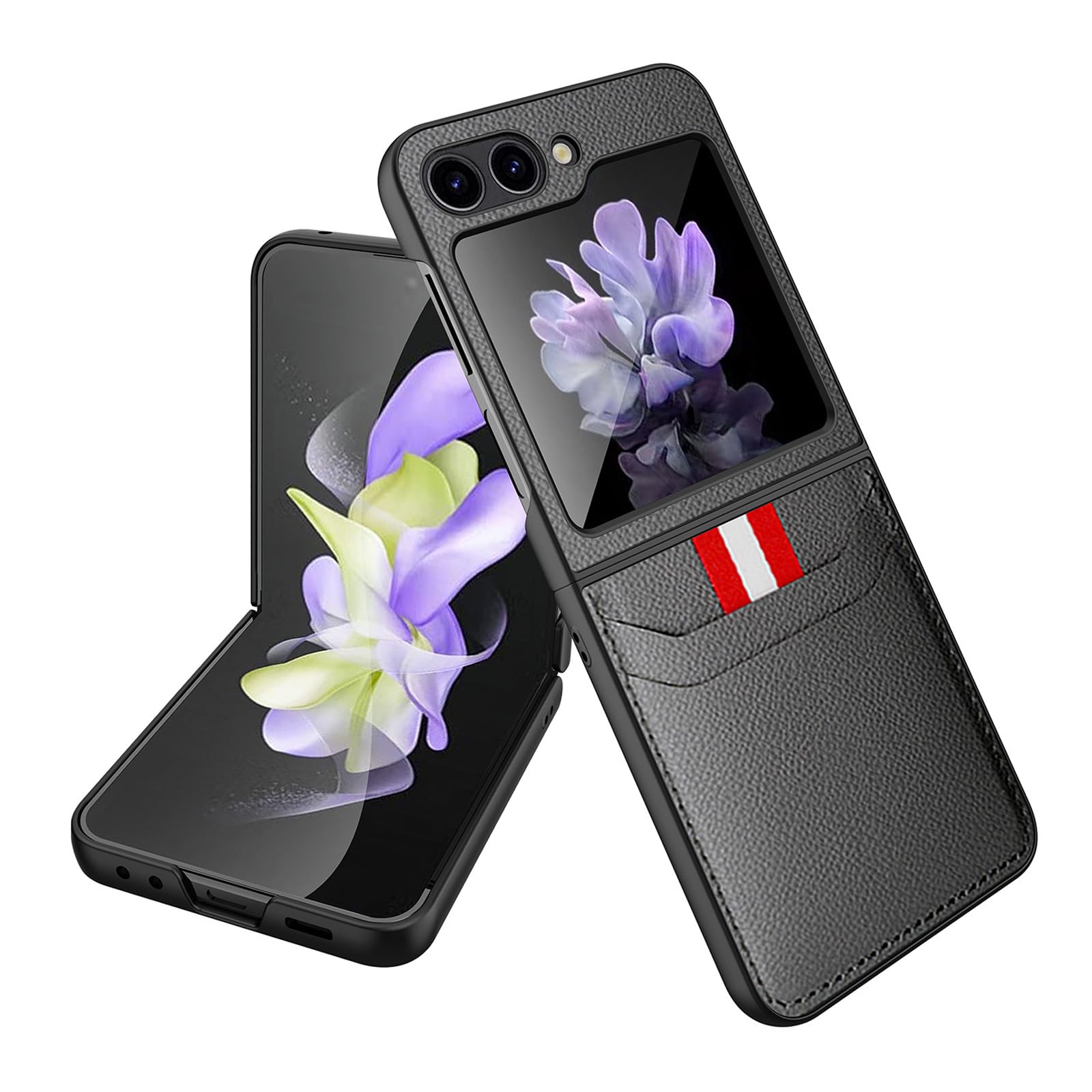 Étui Pour Samsung Galaxy Z Flip 8, Avec Fente Pour Carte Mince Coque Cuir
