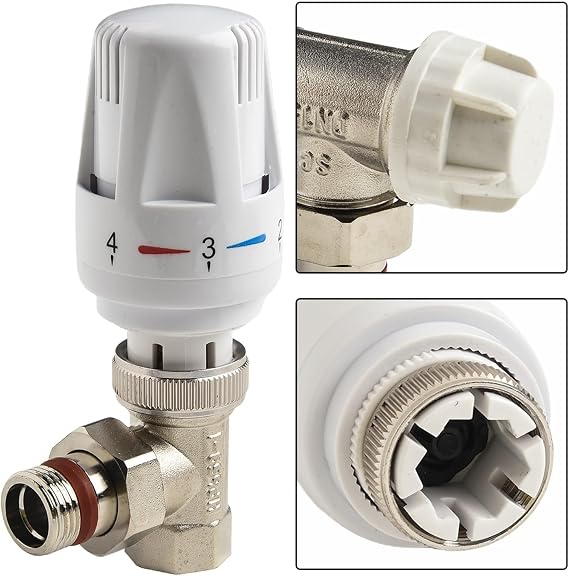 Radiator Valve Thermostatic Temperature Control Valves, Steam Radiator Valves Thermostatic Radiators Valve Floor Heating Temperature Control Operator(DN15 angle type)