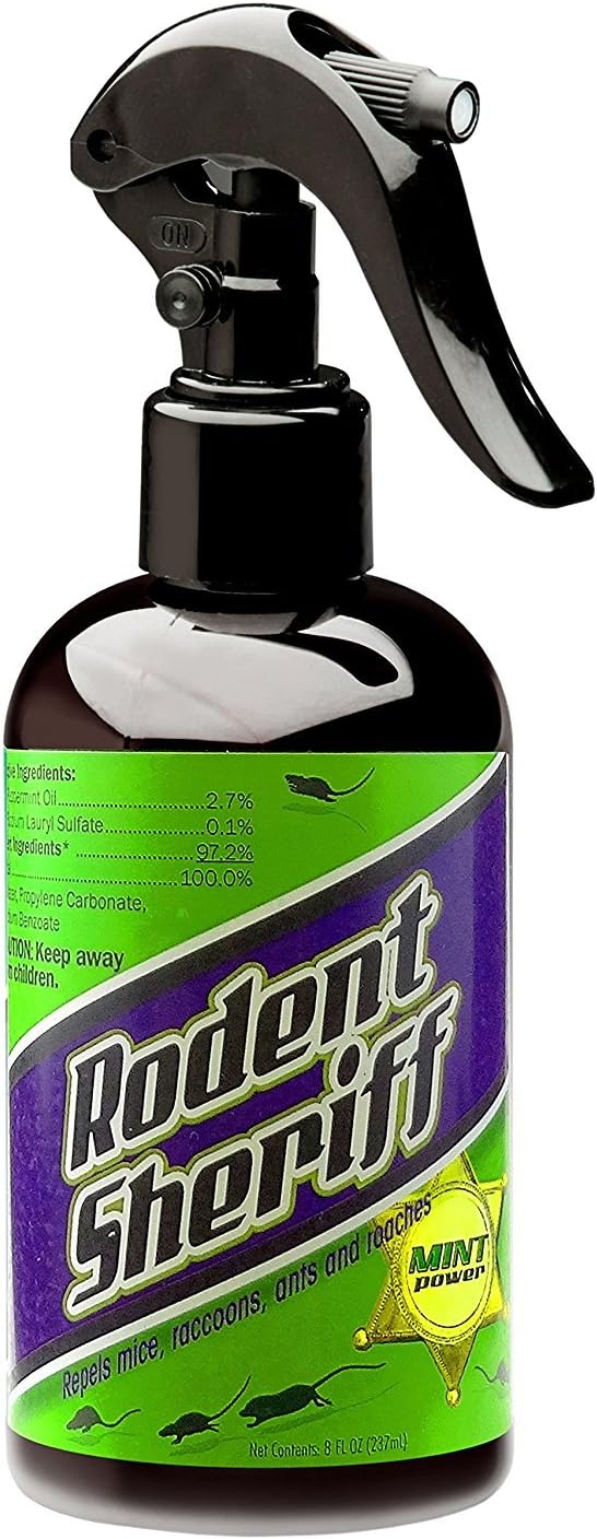 Rodent Sheriff Pest Control - Ultra-Pure Peppermint Spray - Repels Mice, Raccoons, Ants, and More - Made in USA (2) : Patio, Lawn & Garden