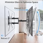 MOUNTUP TV Supports muraux pour la plupart des TV 26-60 pouces, Plein mouvement TV Bracket avec pivotant et extension, bras articulés, incrustation, nivellement, conception monotube, Max VESA 400x400mm jusqu'à 77lbs, MU0009