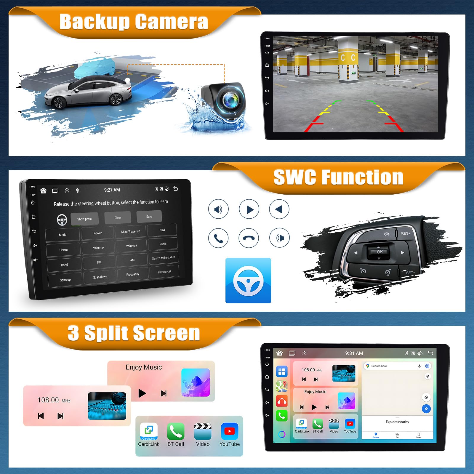 Android 15, 6G+128G 8-Kern GOHHDL Autoradio 2Din für VW Passat B6 B7 Magotan CC 2010-2015 Carplay Android Auto, 10.1 Zoll Touch Radio mit Mirror Link GPS WiFi Bluetooth FM/RDS EQ Rückfahrkamera&MIC