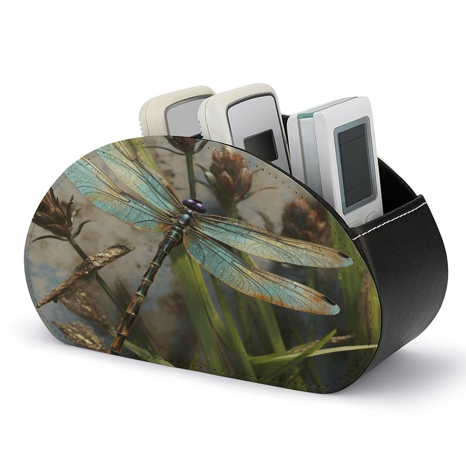 Btcowzrv Style Dancing Dragonfly Remote Control Holder With 5 Compartments