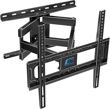 Full Motion TV Wall Mount Universal TV Mount Bracket for Most 26"-55" LED LCDs with Dual Articulating Arms Swivel Tilt Level Extension for Flat/Curved Screen TVs with VESA up to 400x400mm 132lb Load
