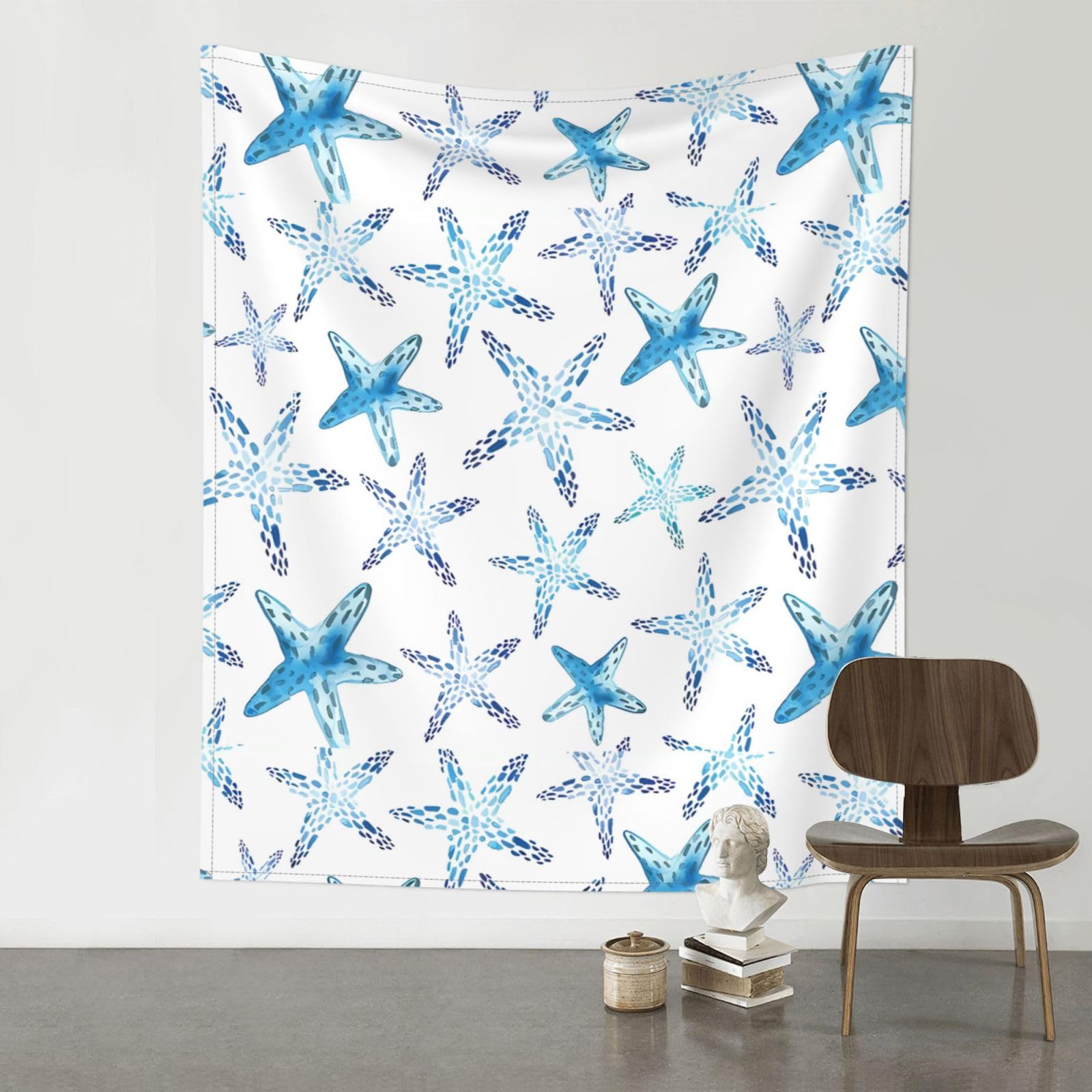 WHJSSF Cute Starfish Prints 60x51in Wall Tapestry Bohemian Throw Blanket Dorm Decor Beach Picnic Cover