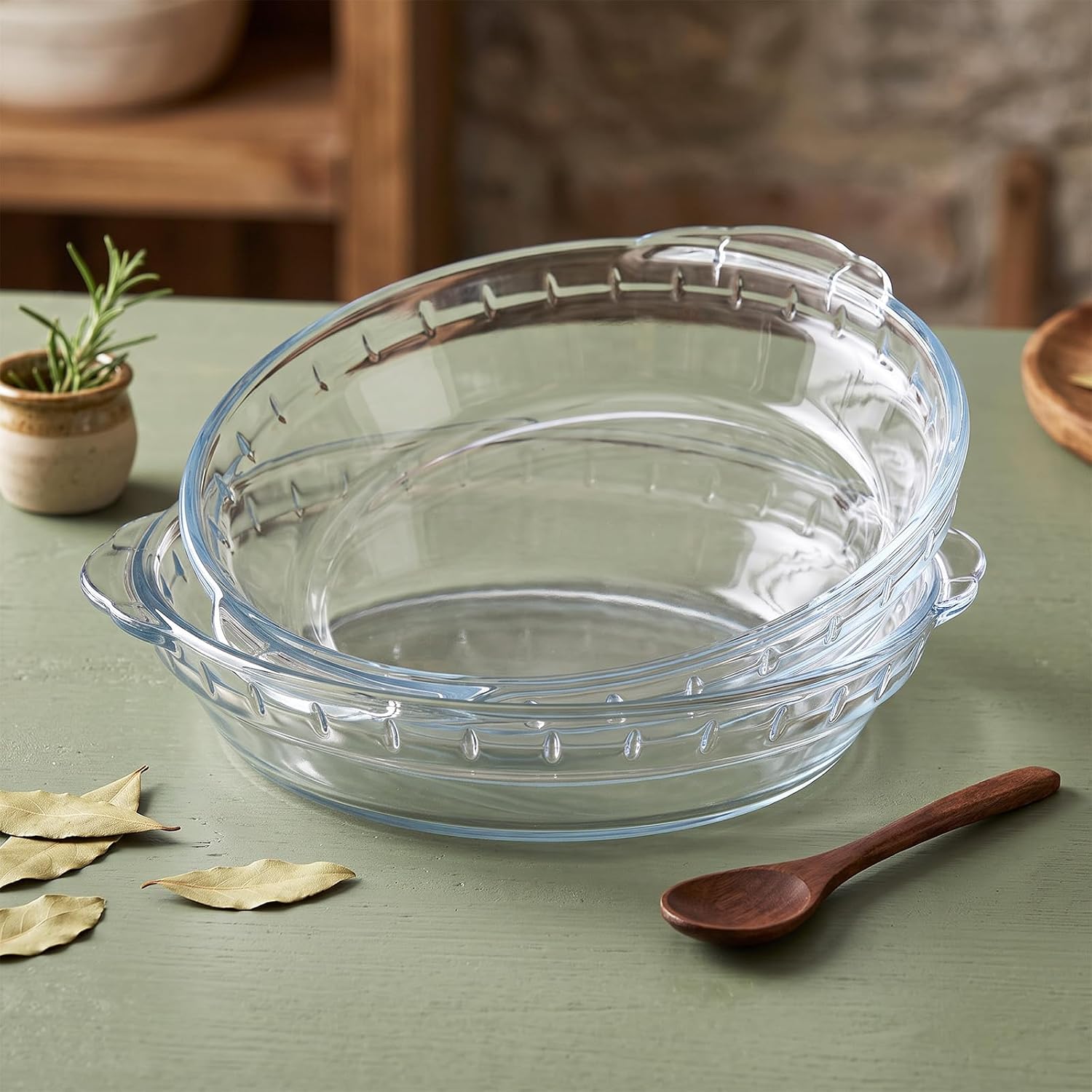 EupHHonycs 2 Pack Glass Pie Dish 6 Inches Mini Glass Pie Pan for Baking