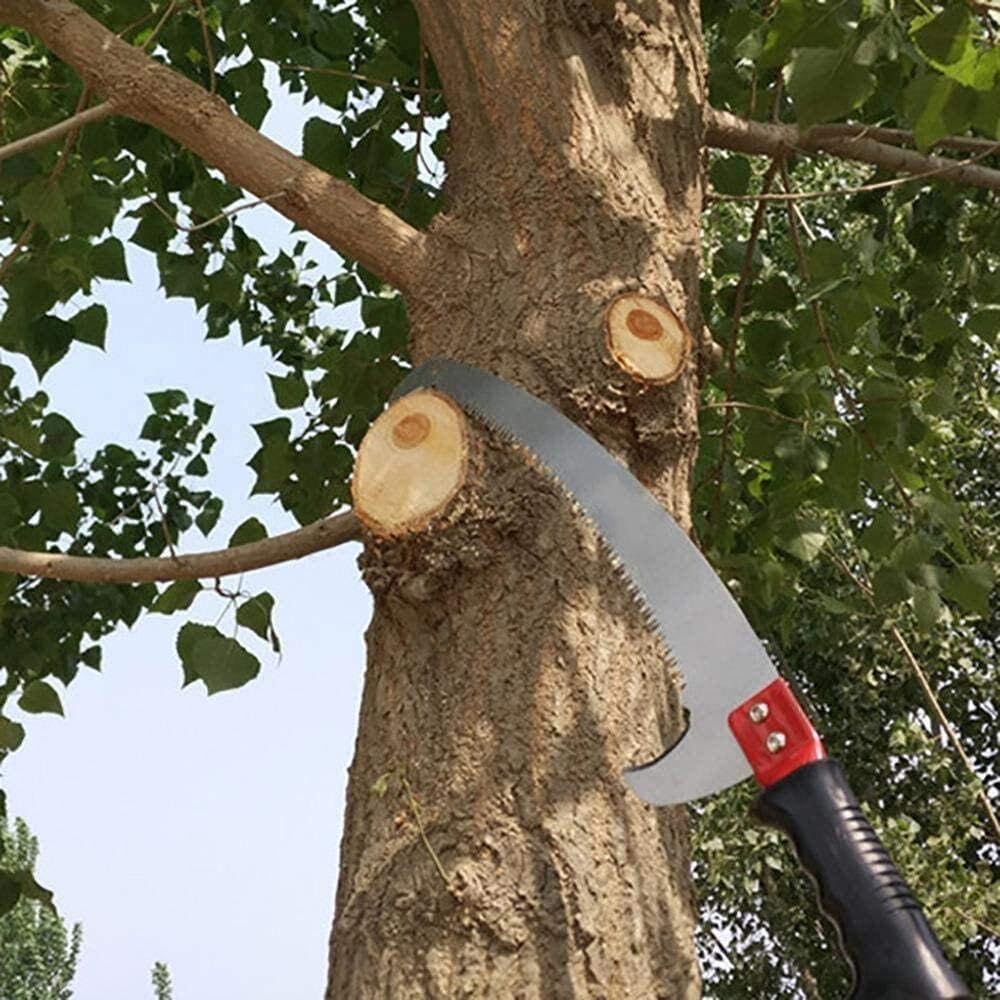 24FT Telescopic Pole Saw with Aluminum Handle, Tree Pruner for High Branches and Leaves, 7.2M Red Pruning Saw