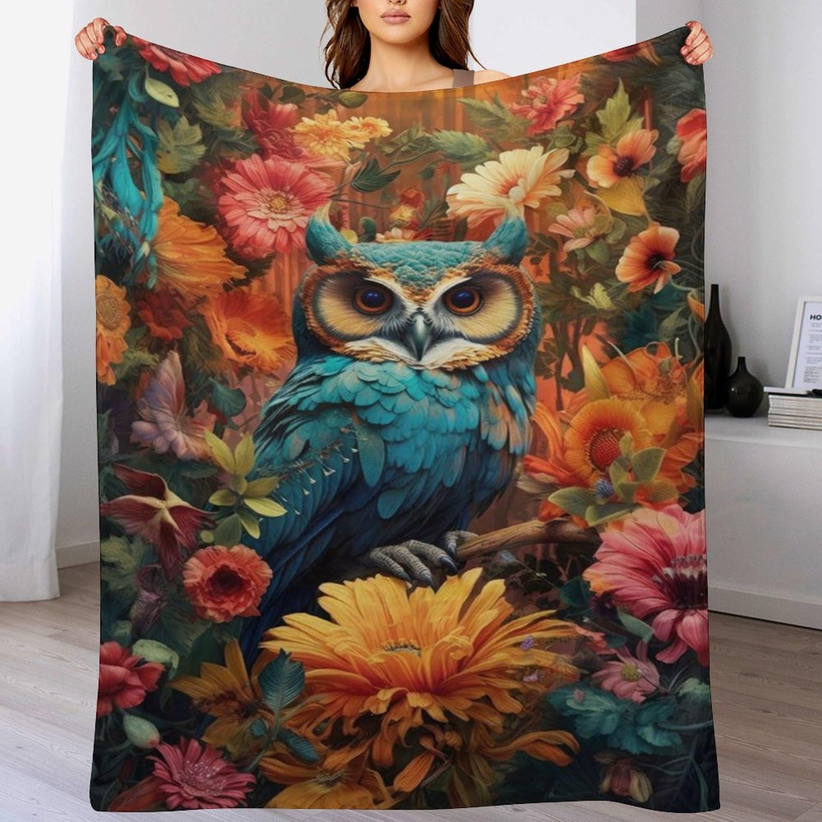 Couverture plaid hibou pour canape : la solution anti-froid douce et lavable en machine