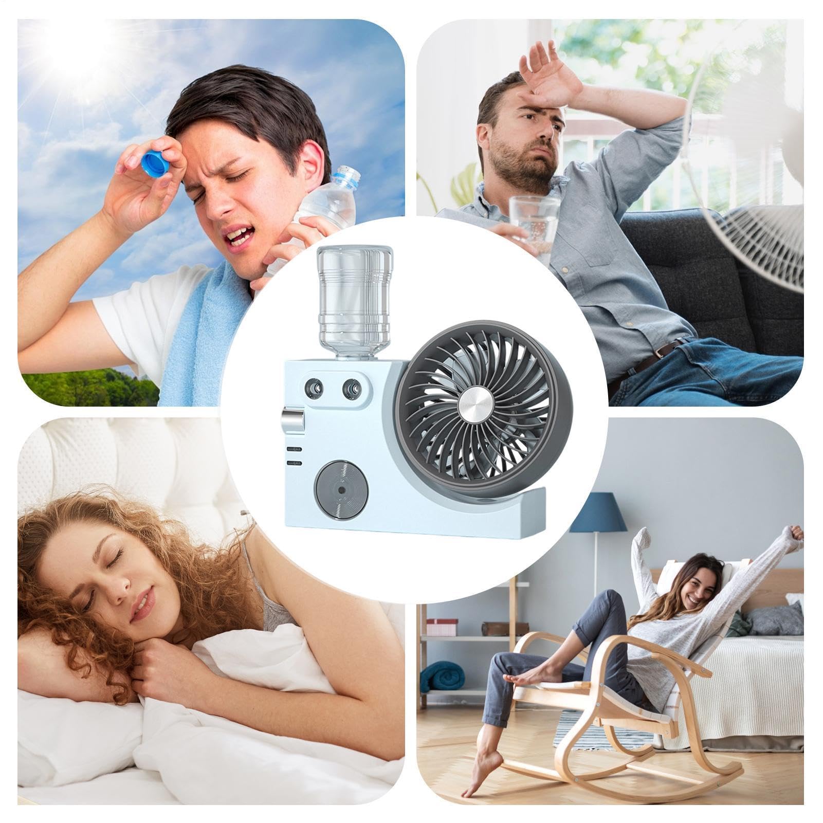 Ventilatore Portatile Con Nebulizzazione Circolatore Di Aria Da Tavolo