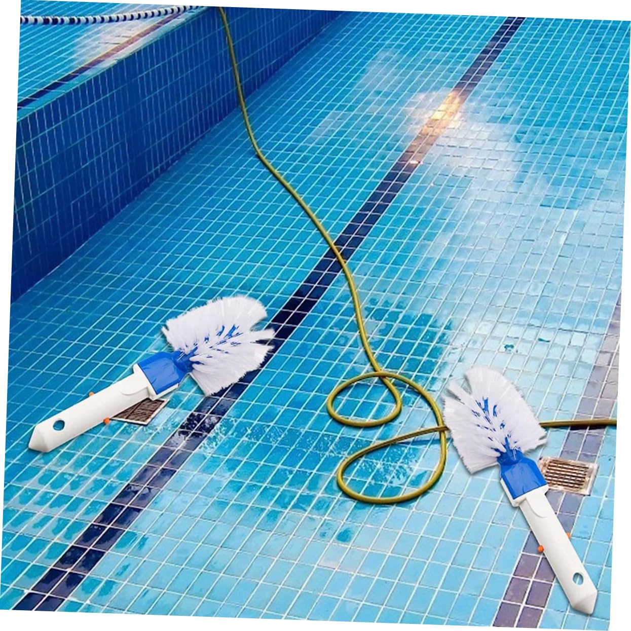 INOOMP 2 Piezas Cepillo de Limpieza de Piscinas Herramienta Multifuncional Limpiador de Azulejos Adecuado para Piscinas Enterradas