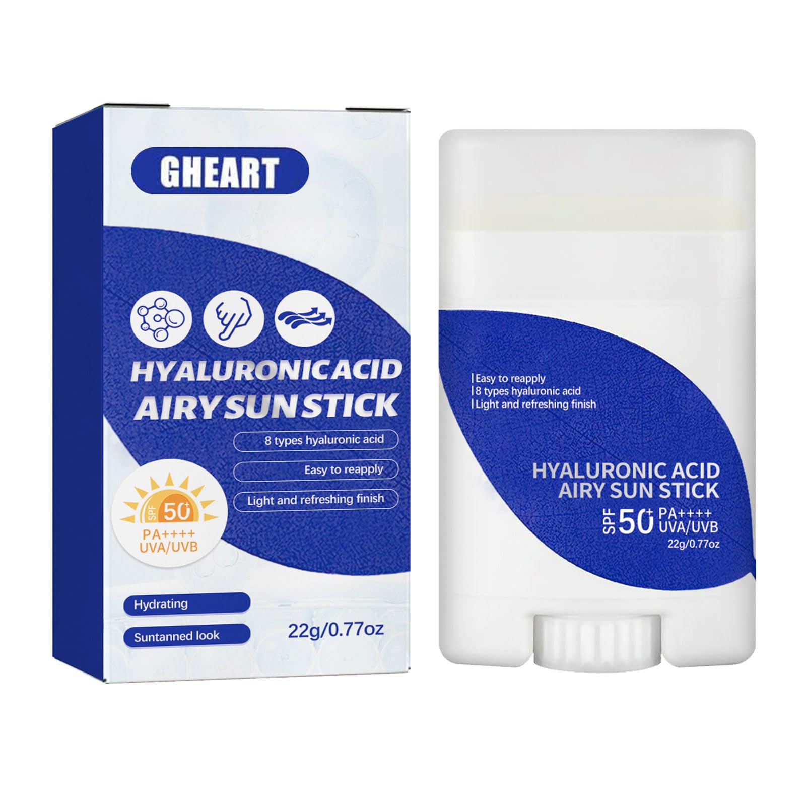 Crema Solar, Protector Solar, Barra Solar Mate, Sunscreen Stick, Barra de Protección Solar Mate, Barra de Protección Solar SPF 50+, Protector Solar Hidratante en Barra para Todo Tipo de Piel, 22g
