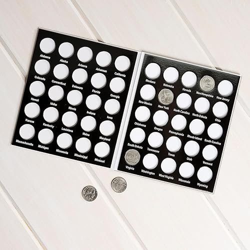 Miniatura 5 de Current Collector 50 States Quarter Álbum 1999-2009 Tapa dura de Estados Unidos Colección de Monedas y Libro de Exhibición, Historia Americana,