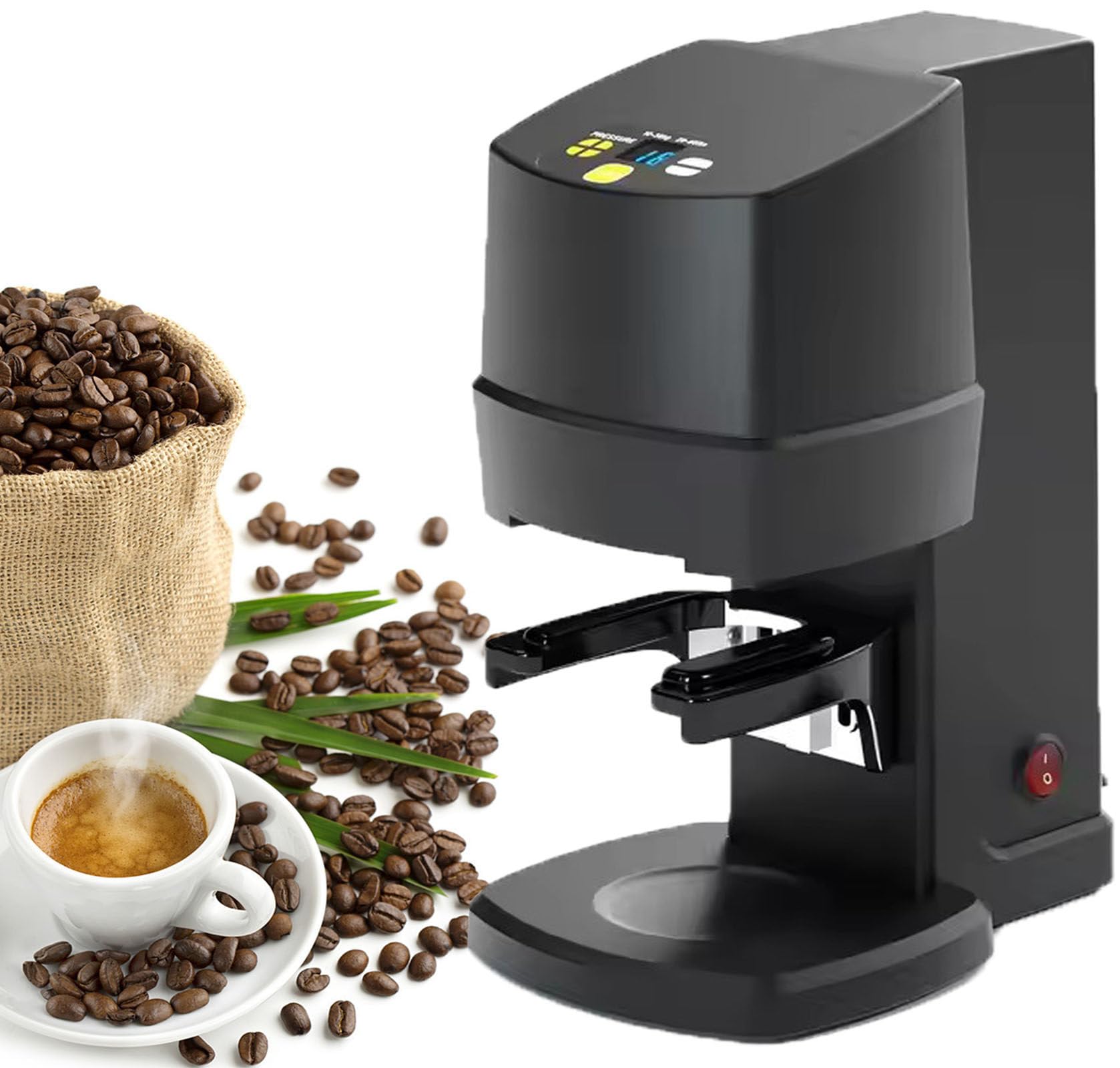 58mm Coffee Tamper - Automatic Bean Powder Press Machine for Expresso - 10-30 KG Adjustable Pressure - Coffee