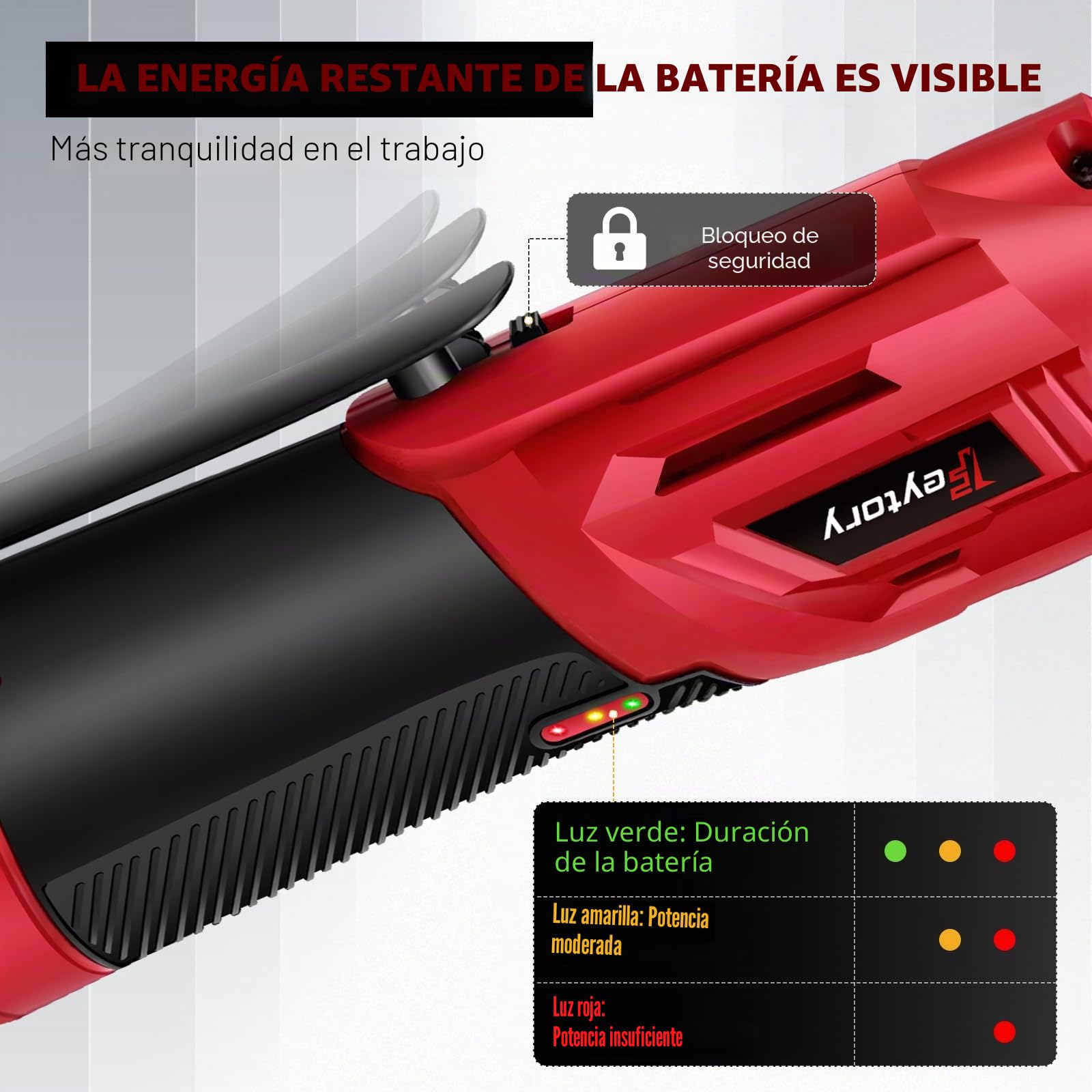 DayPlus Llave de trinquete con batería de 12V, 40 Nm Juego de llave de trinquete eléctrico, 2300 RPM con 2 baterías de iones de litio de 1.5Ah y carga rápida, 7 enchufes, velocidad variable, rojo