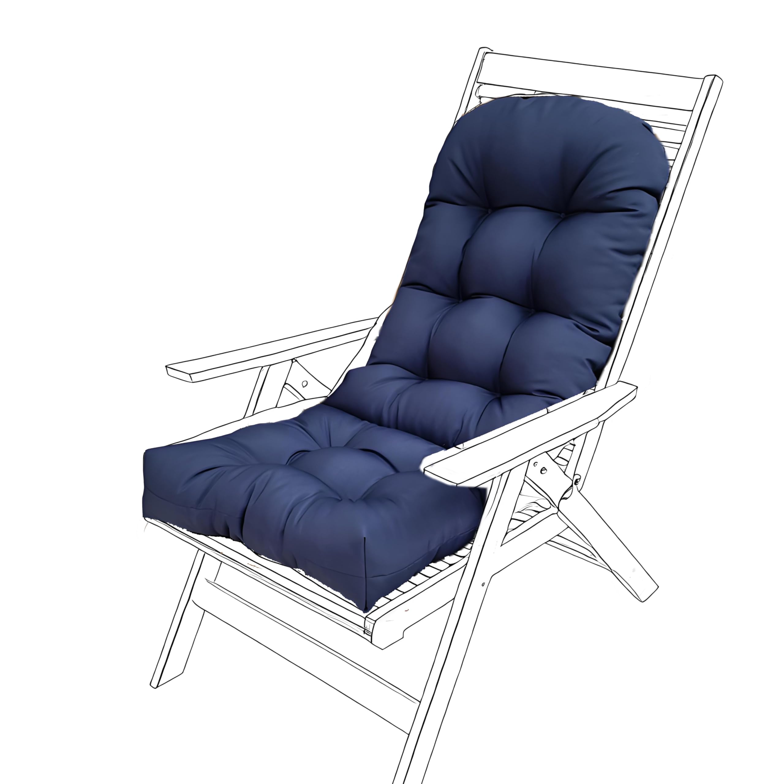 JhLwARes Rocking Chair Cushion,High Back Outdoor Chair Cushions with Ties Waterproof Garden Patio Furniture Cushions Replacement 4" Thickened Dining/Kitchen/Office Chair Seat Pads
