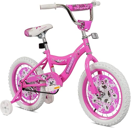 Tracer Avery - Bicicleta de entrenamiento con ruedas de 16 pulgadas para niños y niñas