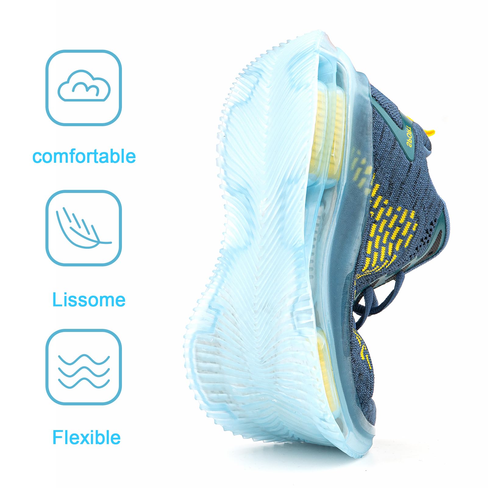 Scarpe Running Uomo Scarpe Sportive Corsa Ginnastica Palestra Sneakers Cuscino d'Aria Traspirante Mesh Antiscivolo Nero Blu Nero e Rosso 39-48