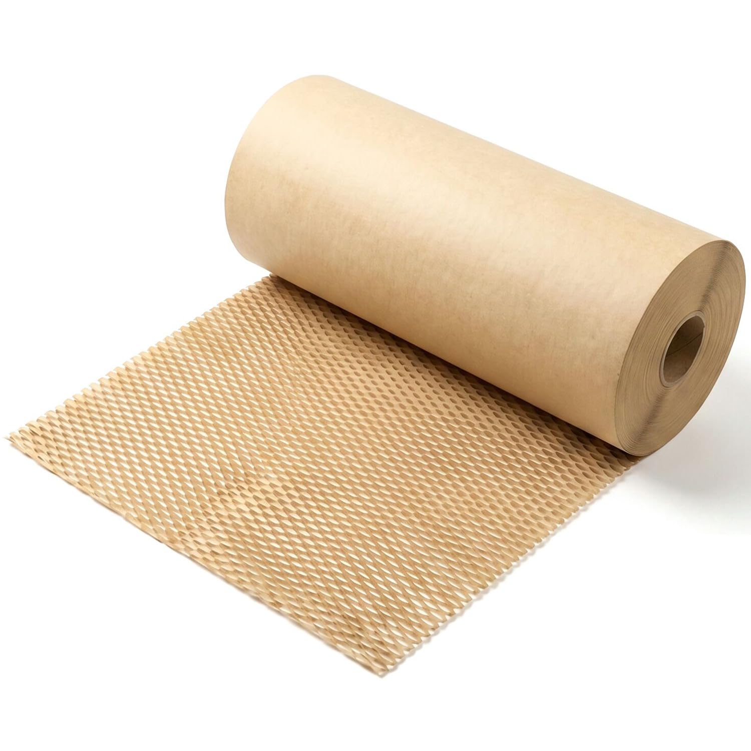QWORK® Papel de Embalaje Nido de Abeja 30cm x 100m, 80g/m² Rollo Kraft Amortiguador para Mudanzas, Envío de Objetos Frágiles y Regalos
