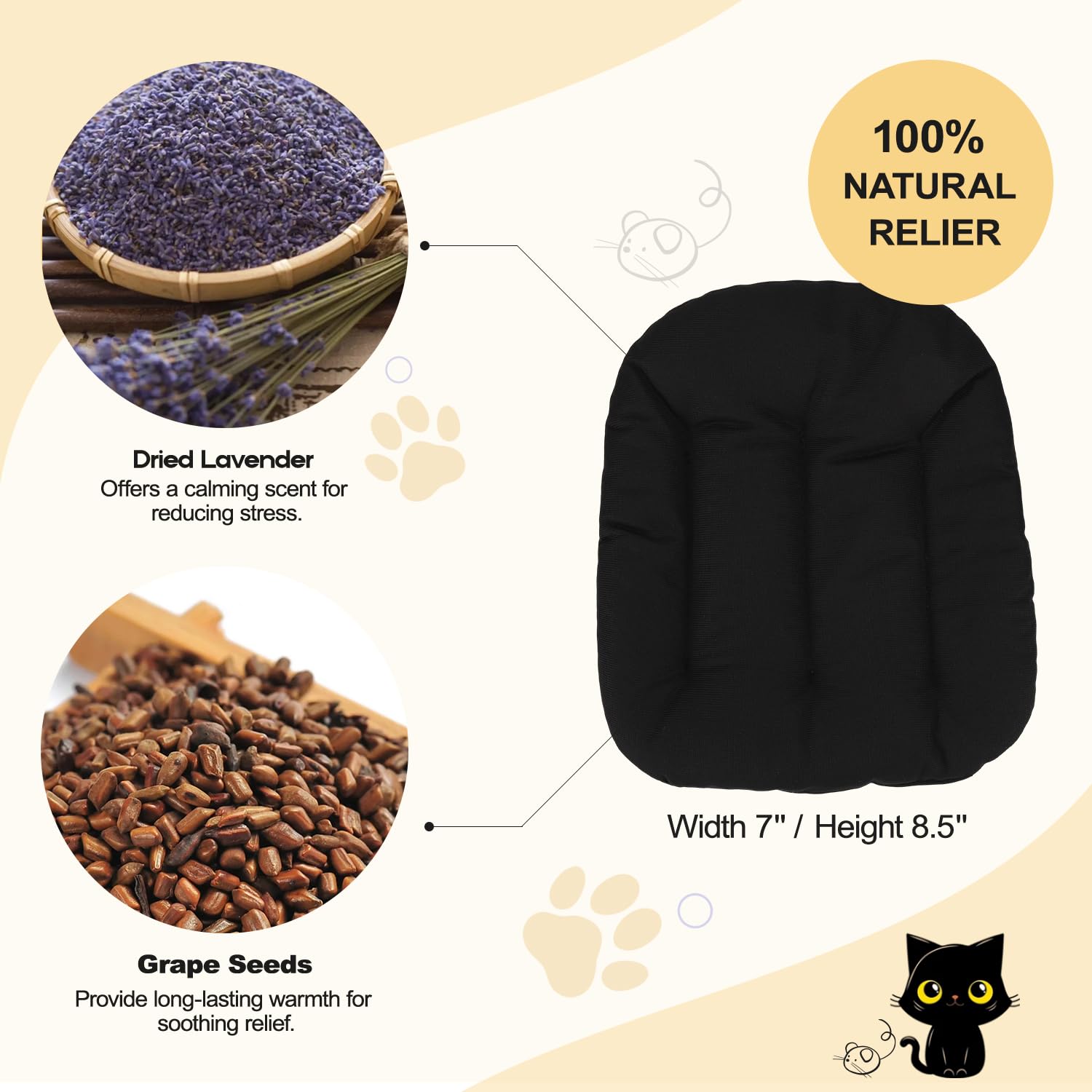 Almohadilla térmica para microondas Calambres menstruales y espalda, lindos animales de peluche para aliviar el dolor