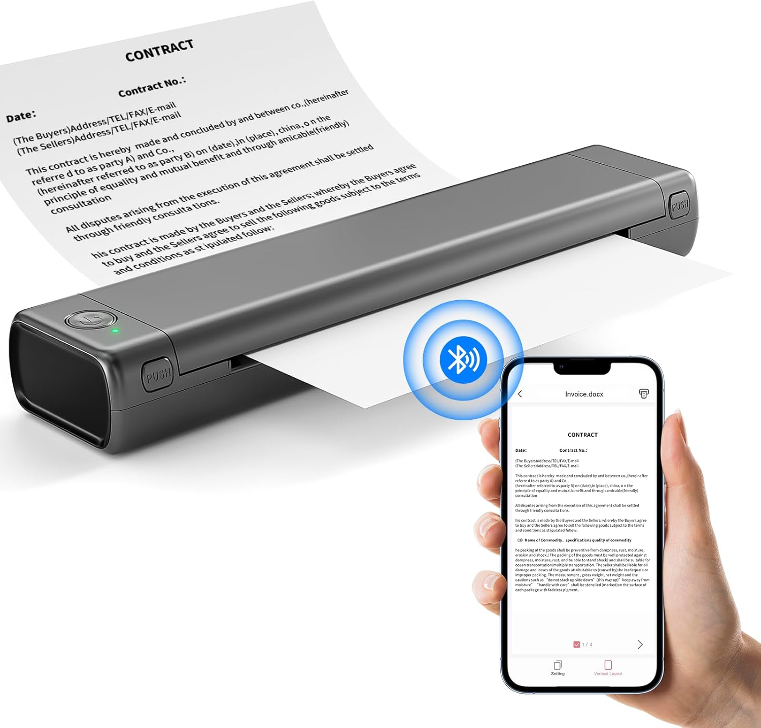 Portable Bluetooth Wireless Thermal MobilePrinter M08F