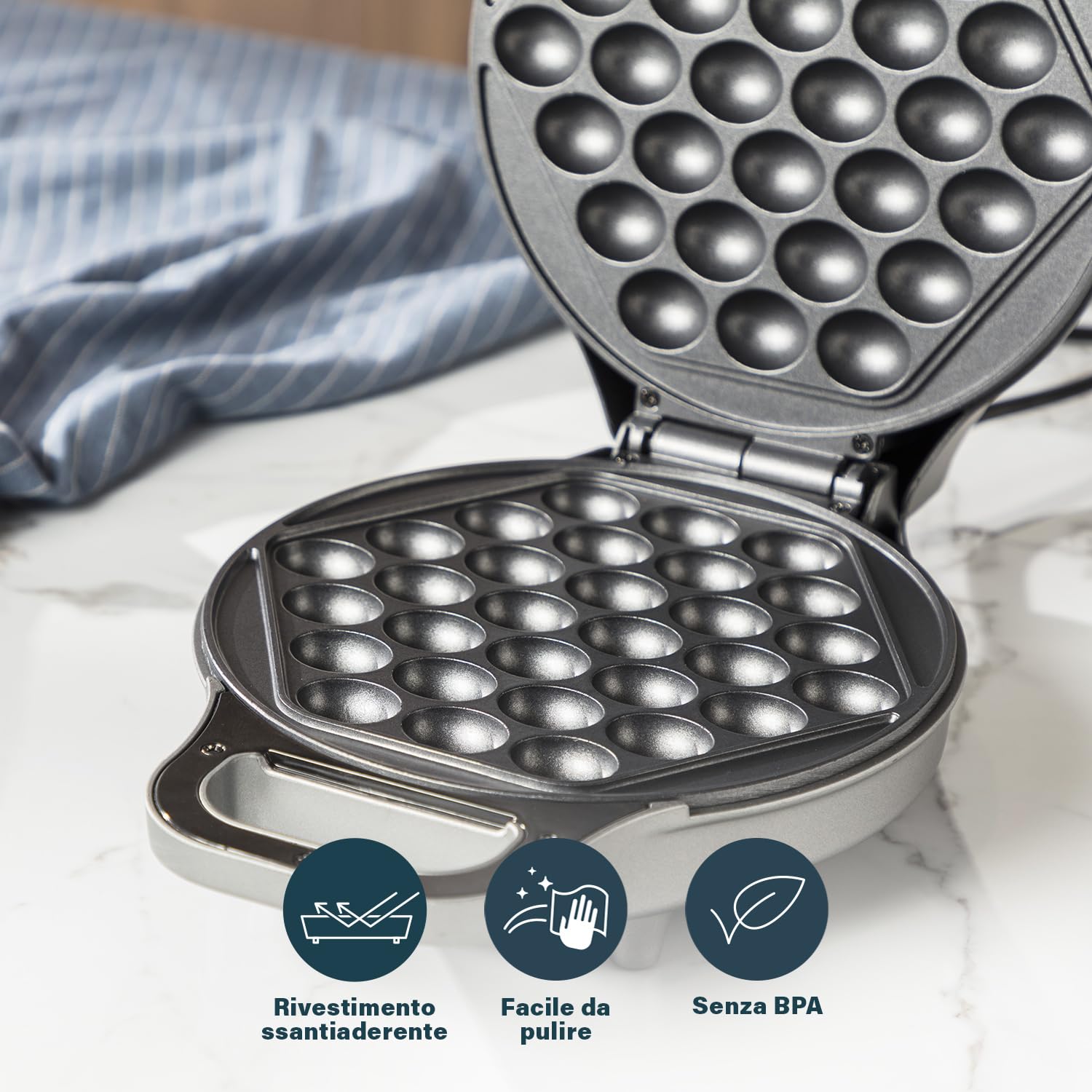 Princess Piastra per Bubble-Waffeleisen, 700 watt, colore: Nero