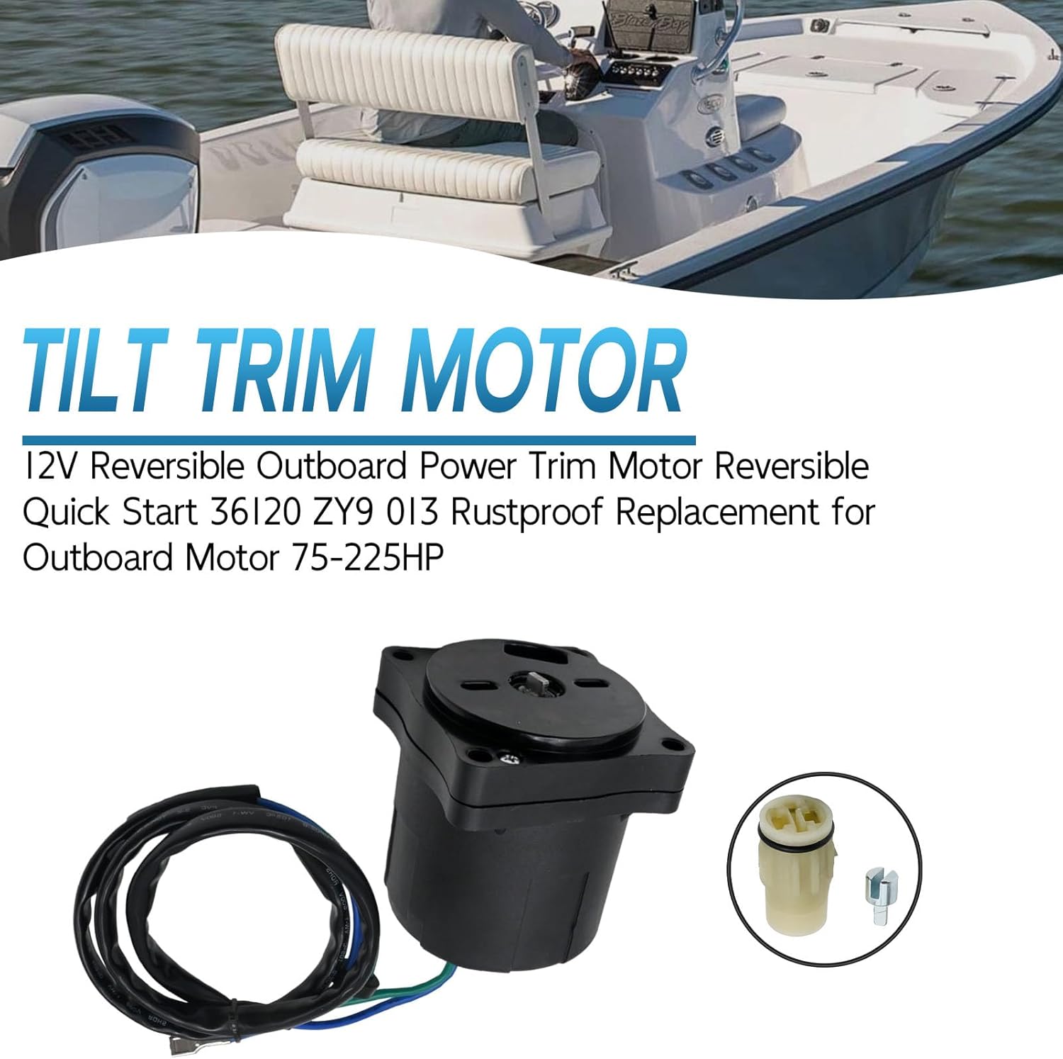 38100-93J03 12V Tilt Trim Motor Replacement for Honda BF75 BF90 BF135 BF150 BF200 BF225 Outboard Engine Replacement for Suzuki DF9.9 DF15 DF150-DF300