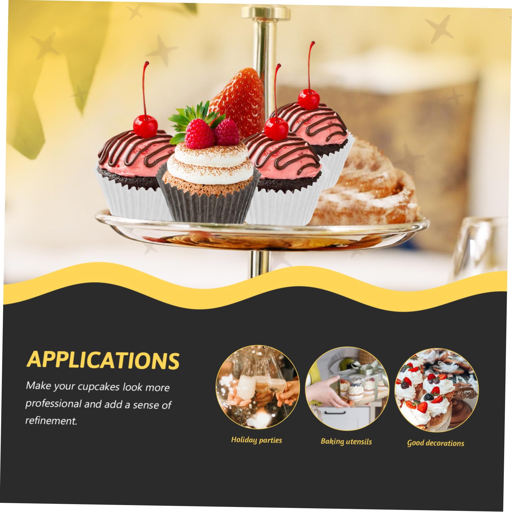 Mikikit Textura Resistente Ideales para Postres y Papel Antiadherente 1000 Capacillos de Papel para Cupcakes y Frutos Secos en Fiestas y Pastelerías