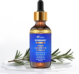 DrAfanyr Rosemary Hair Growth Serum: Organic Scalp Oil with Saw Palmetto to Strengthen Roots, Reduce Shedding & Thinning for Men & Women