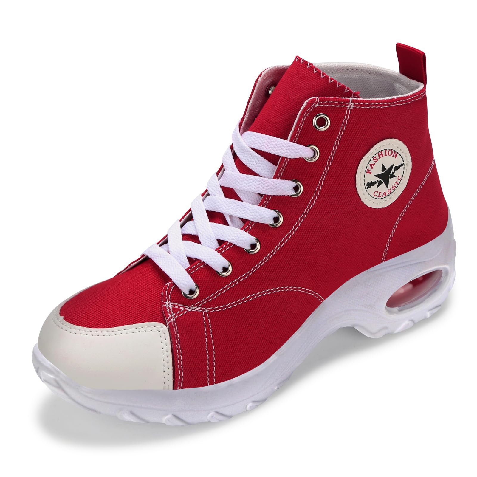 Padgene Zapatillas Moda Cuña Montante Zapatillas Zapatillas Tenis Zapatos Casuales Lona Mujer