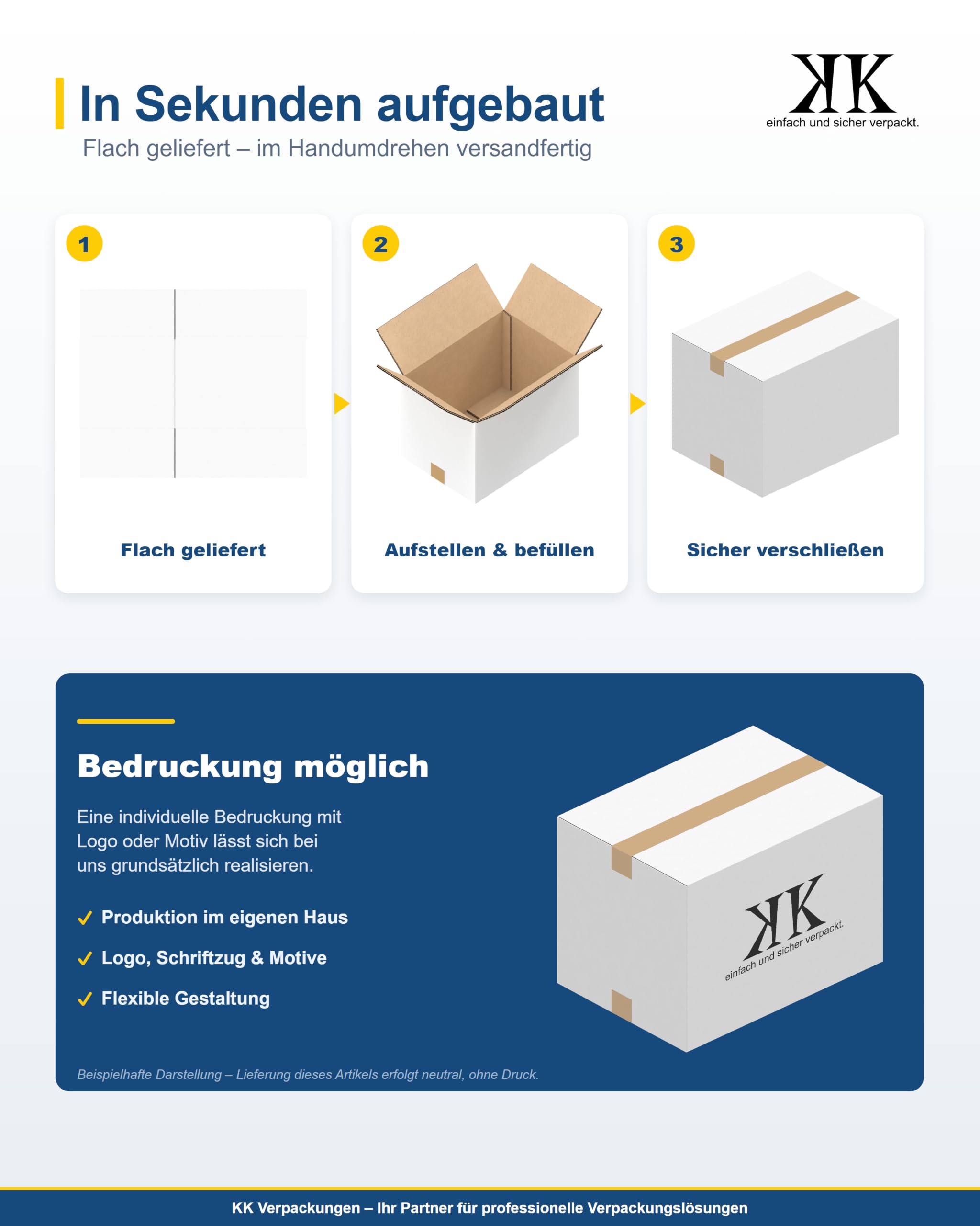 Versandkartons Kartons 350 x 250 x 250 mm 2-wellig in Weiß, 25 Stück | Mittelgroße quadratische Faltkartons für schwere Gegenstände für den Versand [Größe/Menge wählbar]