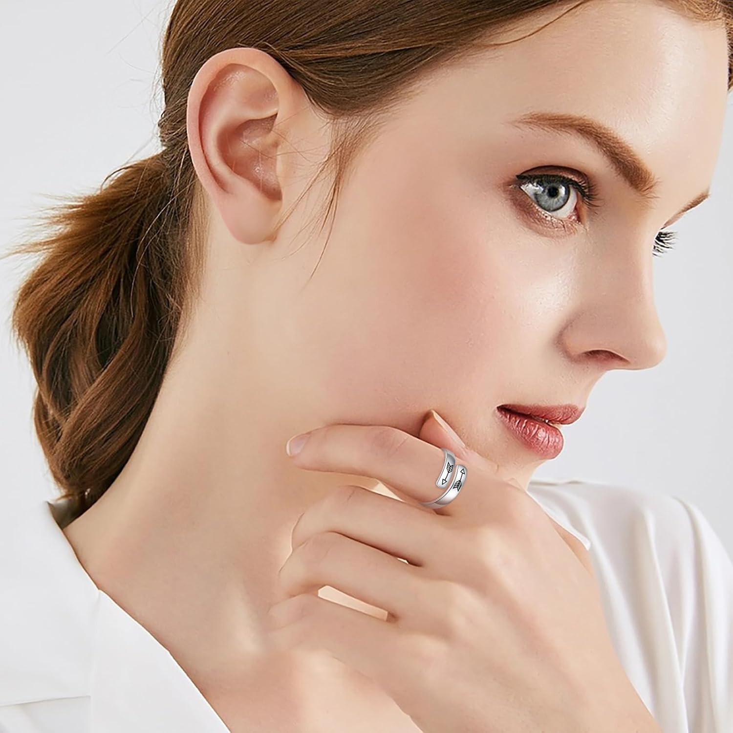 Adjustable Hope Rings 925 Sterling Silver Always with you Ring Inspirational Jewelry Encouragement Gifts for Women - Image 2