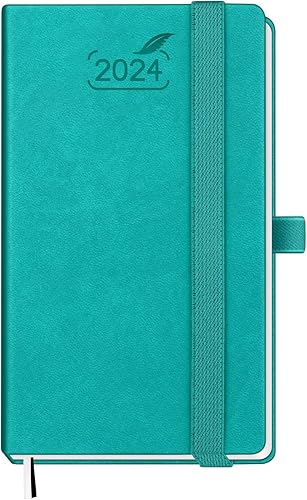 Miniatura 1 de BEZEND - Agenda de bolsillo 2024, calendario pequeño para bolso de 3.5 x 6 pulgadas, agenda diaria, semanal y mensual con soporte para bolígrafo,