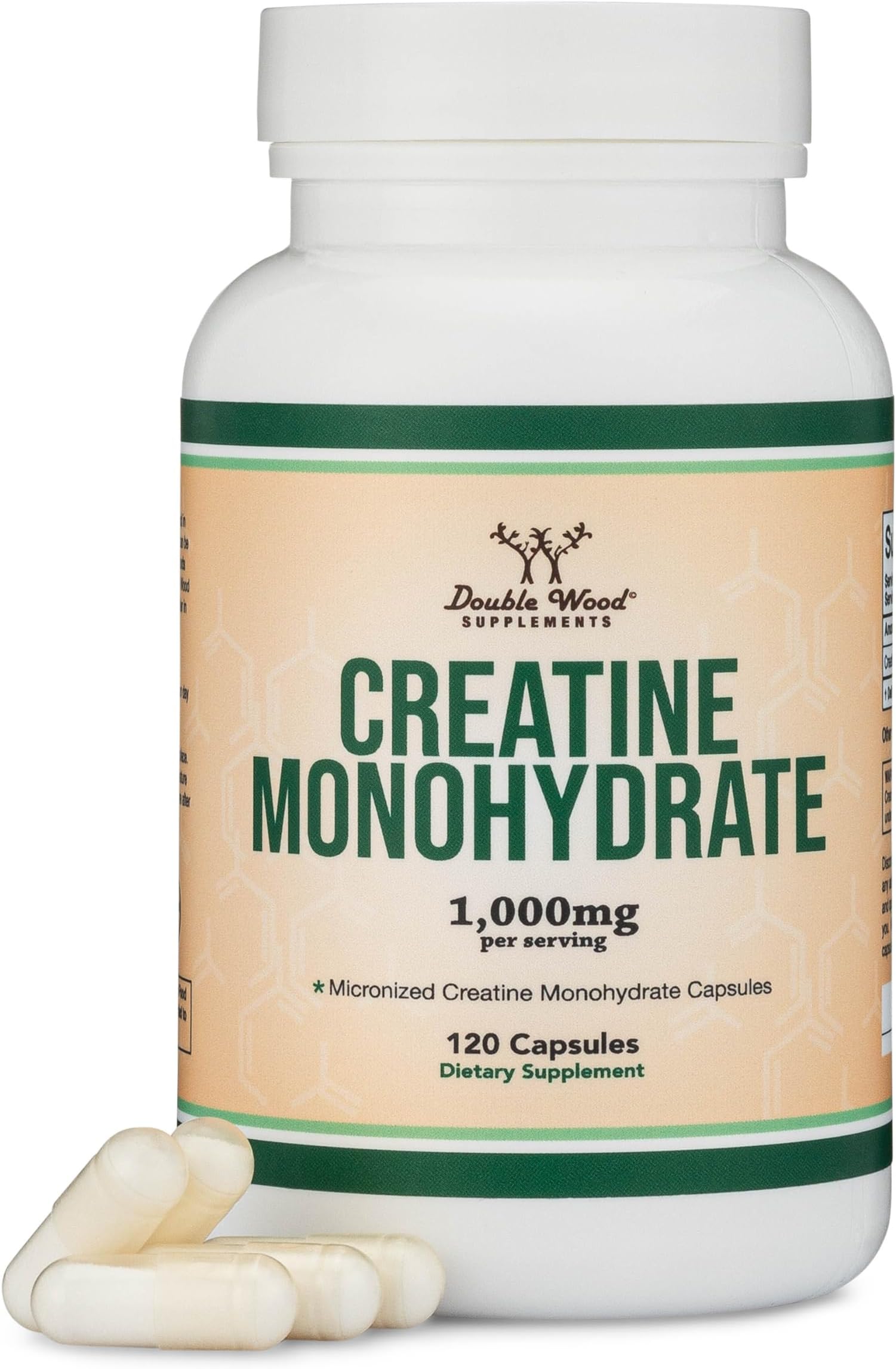 Creatine Pills 1,000mg Per Serving (120 Creatine Capsules) Micronized Creatine