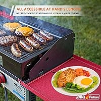 Vista 6 de Juego de estantes laterales plegables para estufas Camp Chef de dos quemadores de 14 pulgadas, estantes plegables de doble uso (paquete de 2)