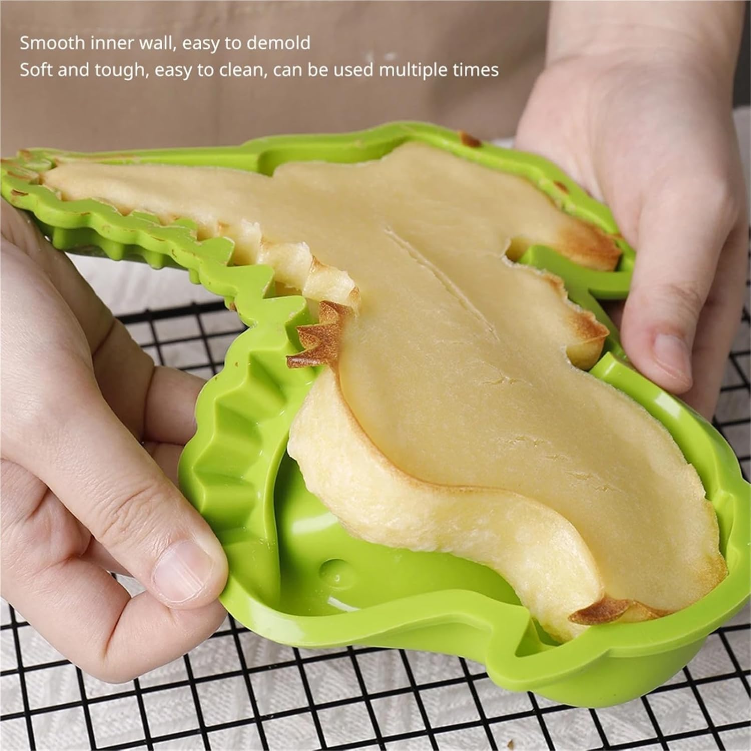 Silicone Dinosaur Cake Mold Cartoon Cute Creative Baking DIY Biscuit Making Tool(Pink-1)