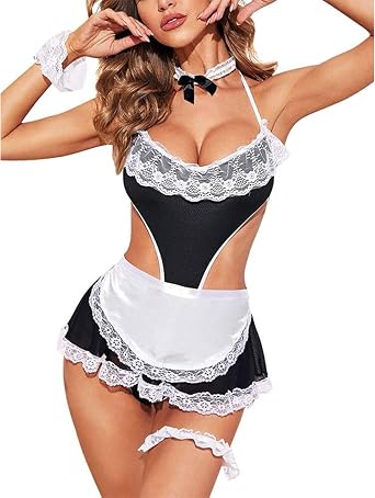 Perspective Bodysui Women Lace Lingerie Stripper Halter Plus Size Costumes