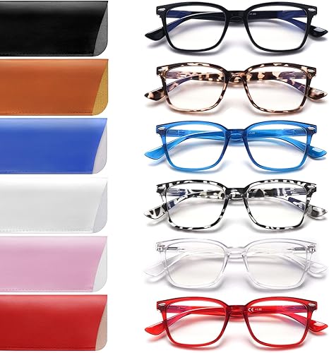 CLASAGA Reading Glasses for Women, Ladies Computer Readers Blue Light Blocking Eyewear Spring Hinge Eyeglasses